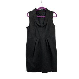 Ann Taylor Cowl Neck Sheath Dress Womens 14 Charcoal Gray Sleeveless Career
